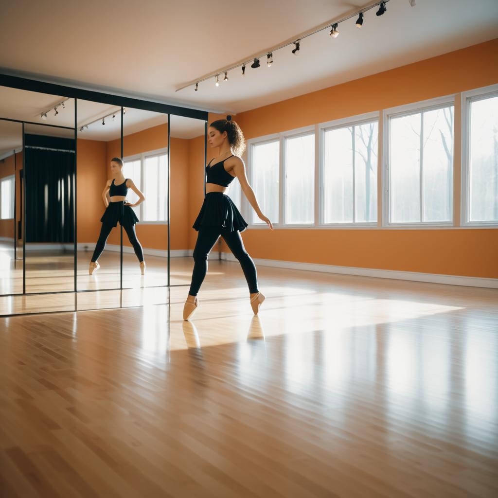 Cinematic Dancer Rehearsal in Studio