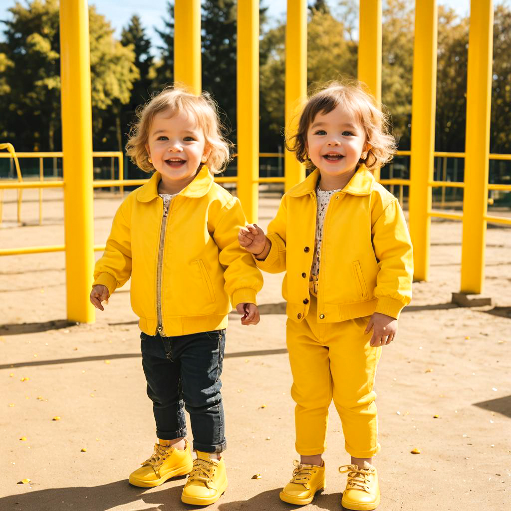 Playful Children in Vibrant Playground Scene