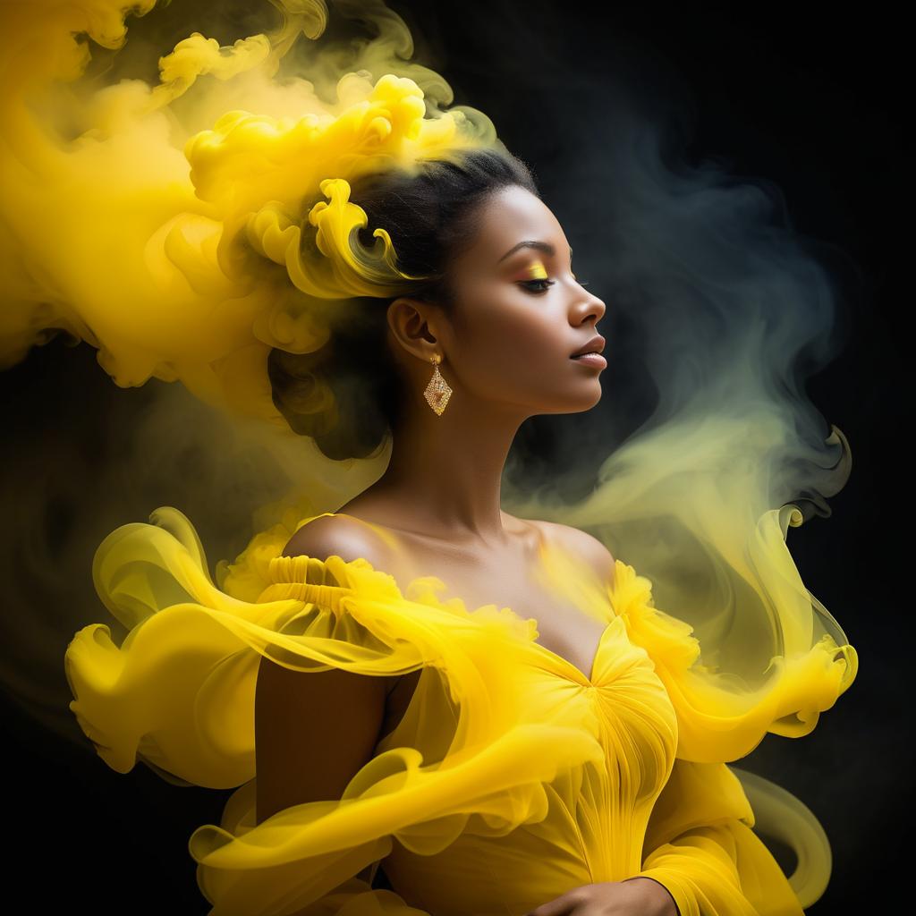 Ethereal Portrait of a Woman in Smoke