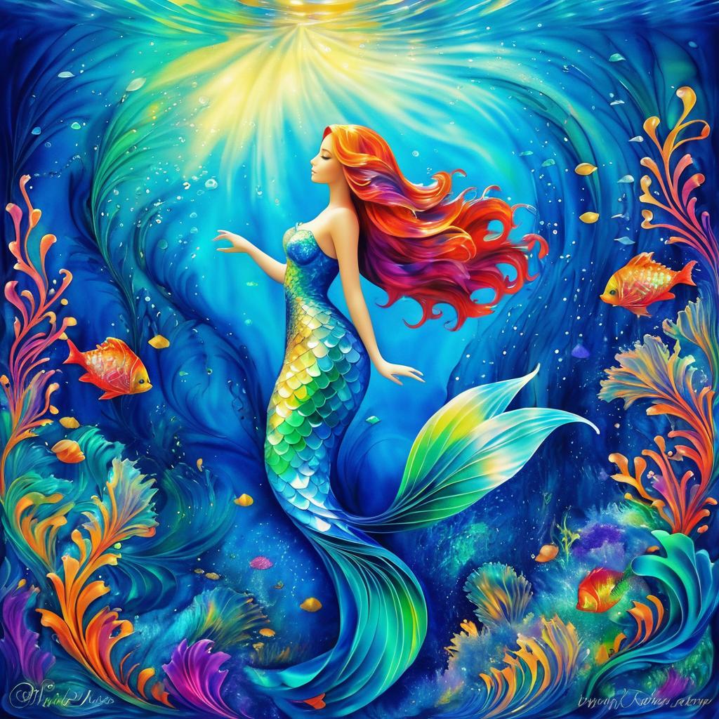 Whimsical Underwater Kingdom with Mermaids