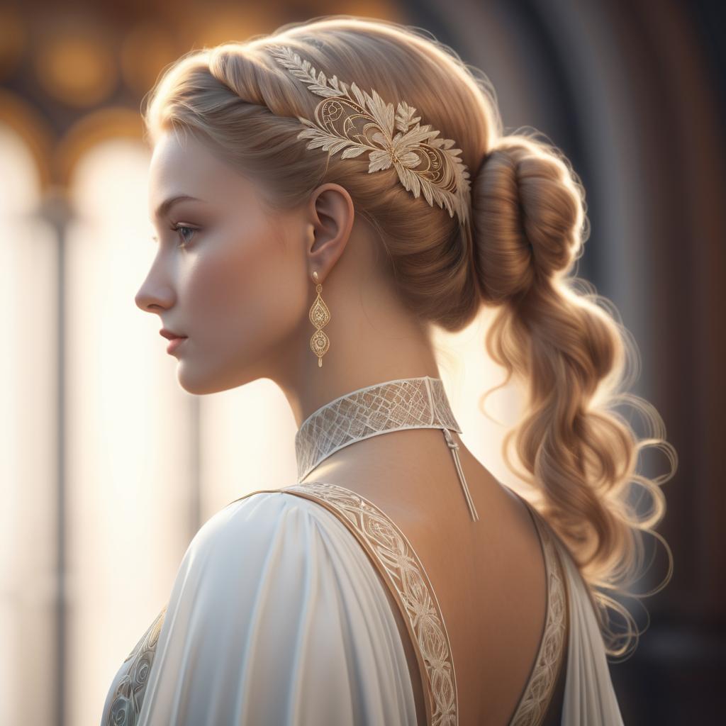 Elegant Scandinavian Woman in Classical Art