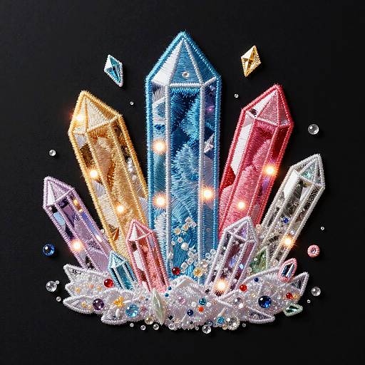 Glowing Sugar Crystal Embroidery Patch