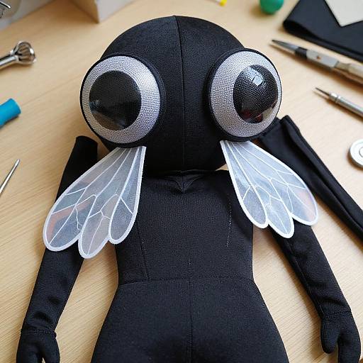 Detailed DIY Fly Guy Costume Close-Up