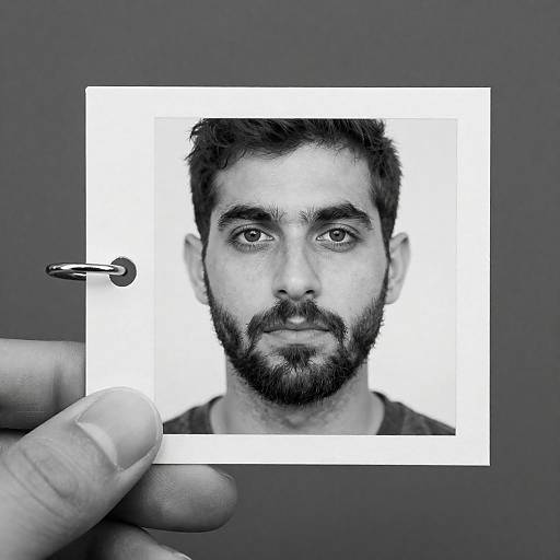 Black-and-White Portrait Card Display