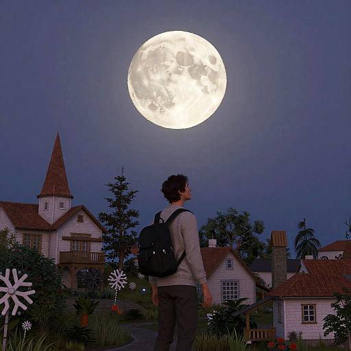 Surreal Full Moon Twilight Glow