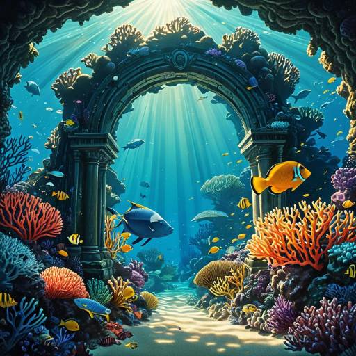 Fantasy Underwater Portal with Coral Reefs