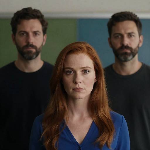 Serious Portrait of Three Individuals