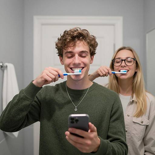 Two Friends Enjoying Morning Routine