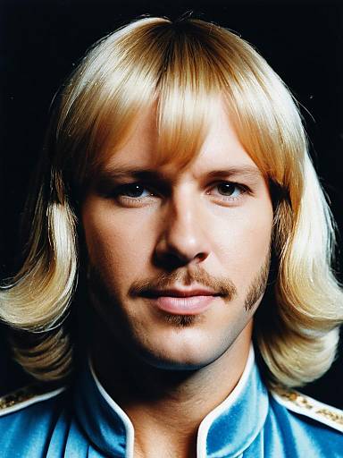 Man in Retro ABBA Outfit Close-up Portrait