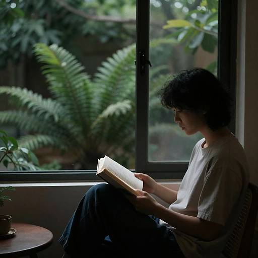 Contemplative Reader by Lush Window