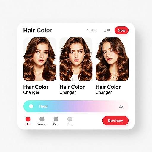 Interactive Hair Color Changer UI Mockup