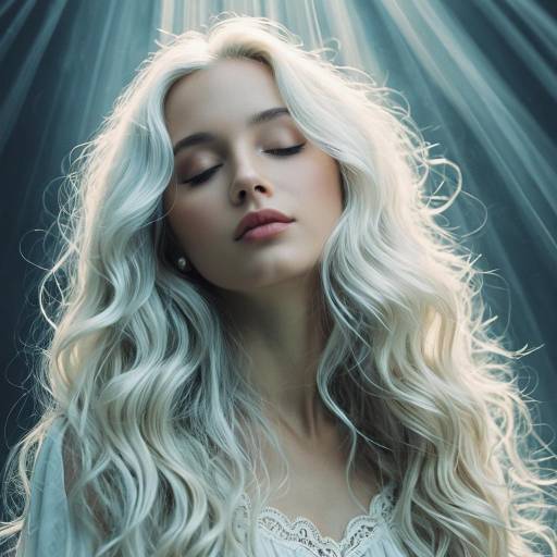 Ethereal Woman with Platinum Hair Illustration
