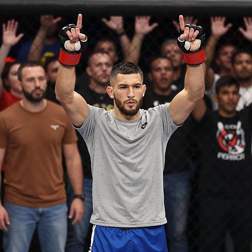 Intense MMA Fighter in the Cage