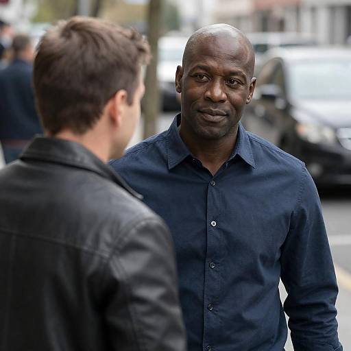 Street Conversation Between Two Men