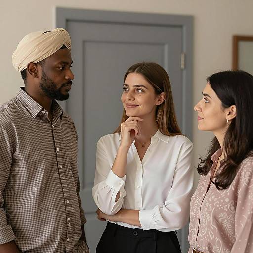 Diverse Group Discussion in a Room