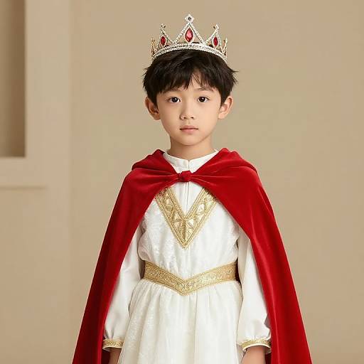 Young Royal Boy in Regal Attire