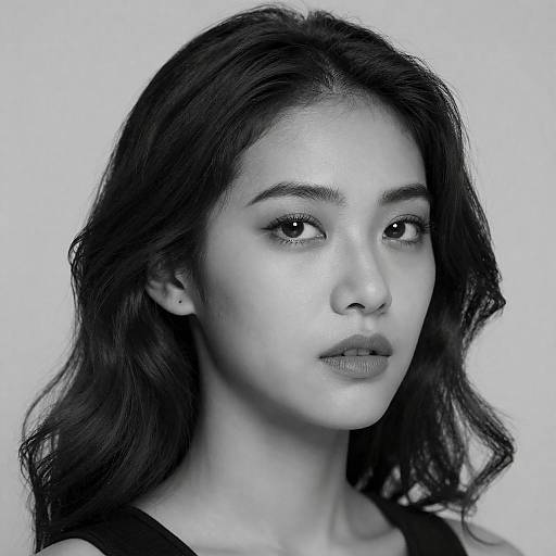 Intense Gaze: Monochrome Portrait of a Woman