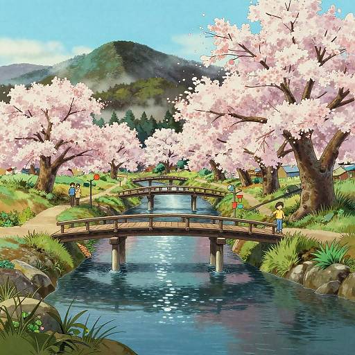 Ghibli-Inspired Tranquil Countryside Landscape