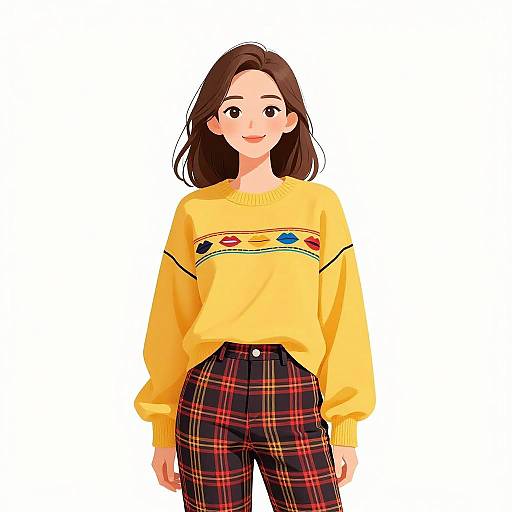 Smiling Woman in Bright Streetwear