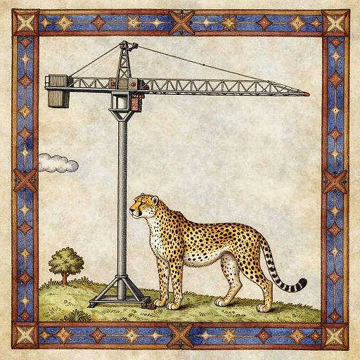 Medieval Bestiary: Crane-Cheetah Hybrid