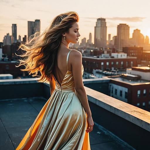 Stunning Blowout on Rooftop at Sunset