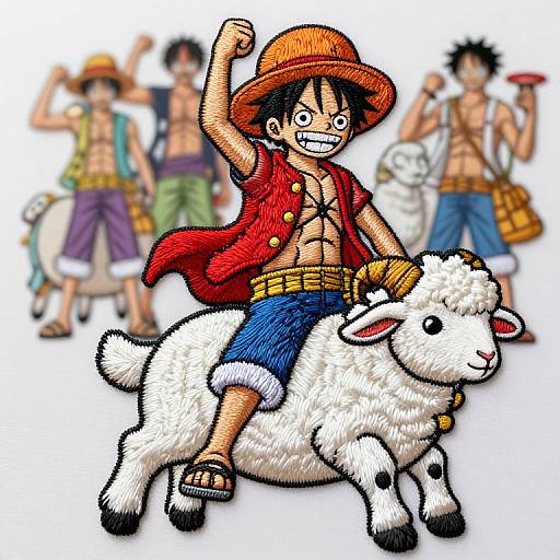 Embroidery Trim: Monkey D. Luffy Crew