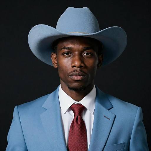 Stylish Black Man in Light Blue Attire
