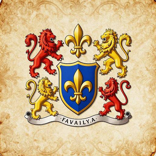 Regal Medieval Family Crest Design