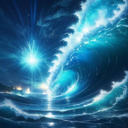 Mystical Ocean Wave Under Bright Star