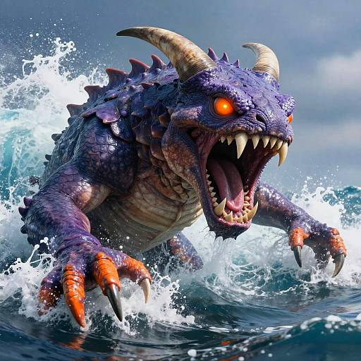 Hyper-Realistic Sea Monster Emergence