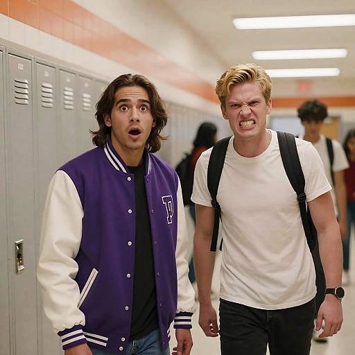 Surprising Encounter in School Hallway