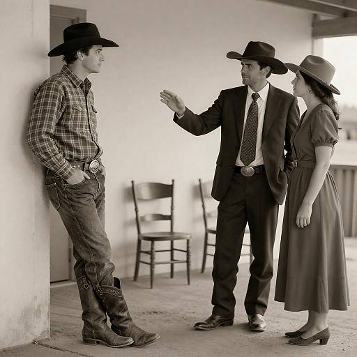 Sepia Western Street Scene Portrait
