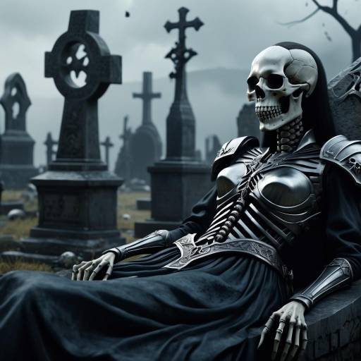 Dark Fantasy Queen in Gothic Graveyard