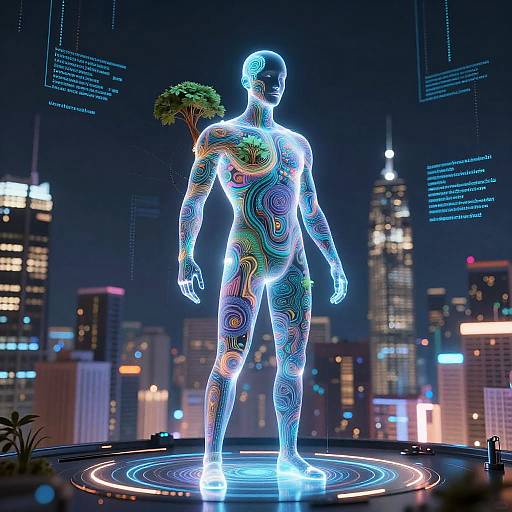 Holographic AI Creating Evolving Art