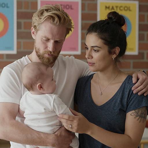 Young Couple Holding Baby Indoors