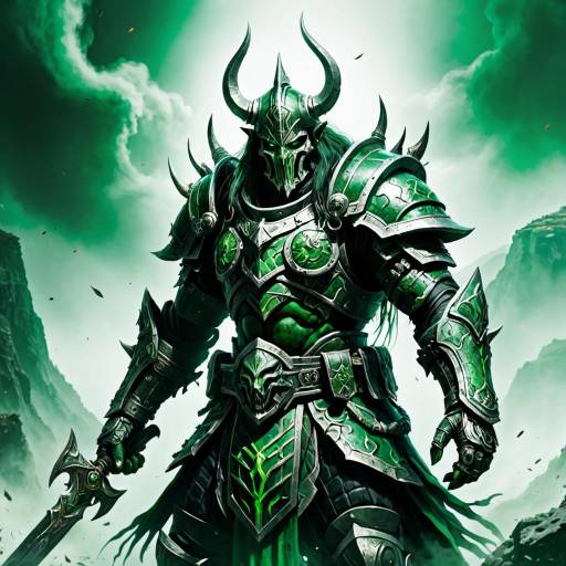 Dark Fantasy Warrior in Green Armor