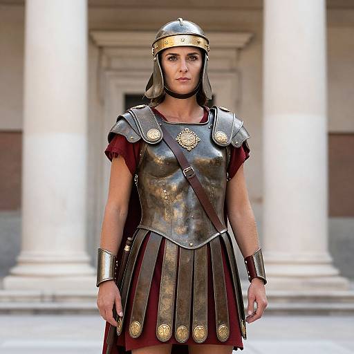 Woman in Roman Soldier Costume