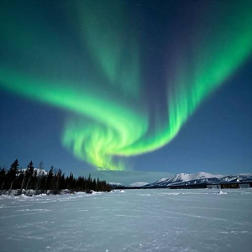 Alaskan Winter Aurora Borealis Landscape