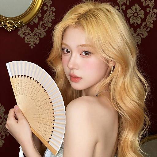 Elegant Portrait of a Woman with Fan