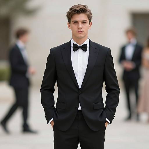 Realistic Male in Tuxedo Outfit