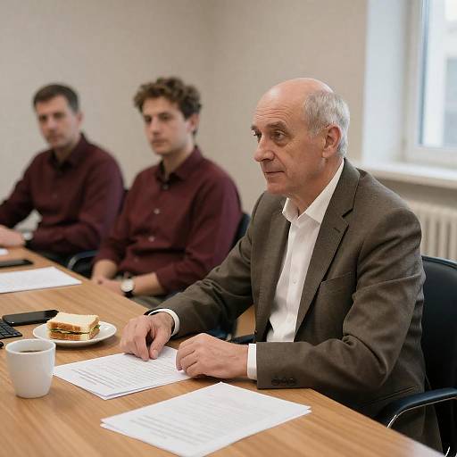 Balding Executive at Office Meeting