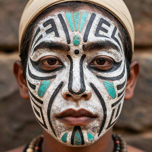 Aztec Face Paint Tribal Portrait