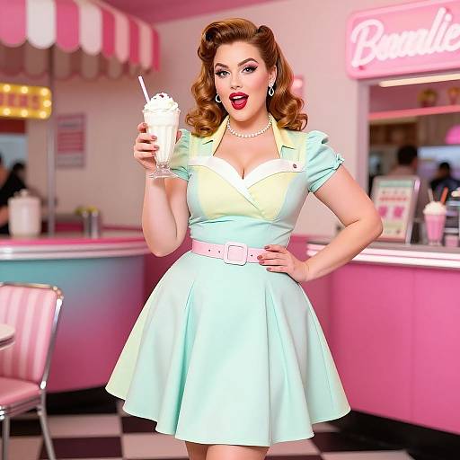 Vintage 1950s Diner Style Portrait