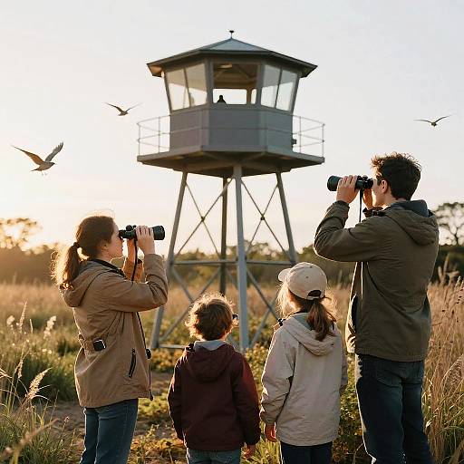 Family Birdwatching at Sunrise Tower