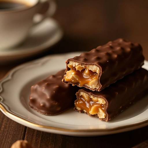 Snickers Bar Close-Up with Coffee