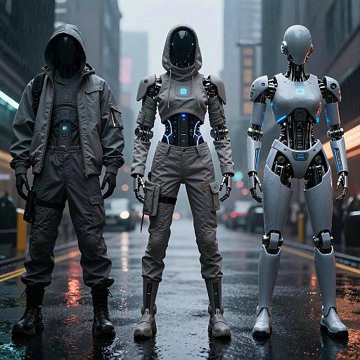 Cyberpunk Fashion in Dystopian City