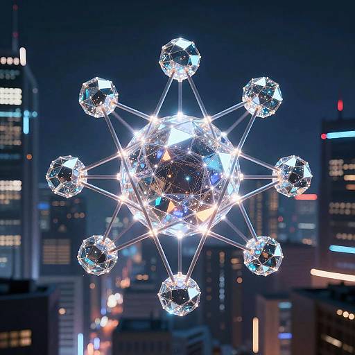 Glowing Crystalline Atom in Cybercity