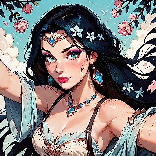 Fantasy Pocahontas Style Selfie Portrait