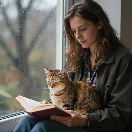 Cozy Reading by the Rainy Window