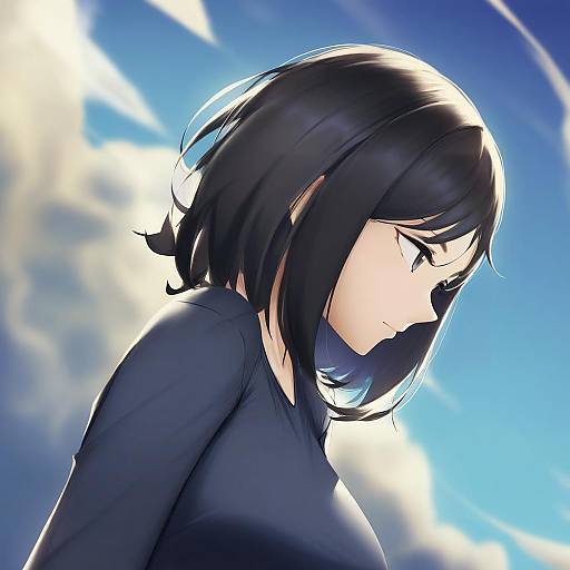 Illustration of Aoyama sumika, original in the style of Blueorca